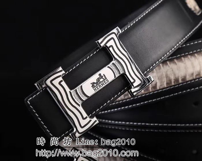 愛馬仕HERMES 精品五金扣頭 專櫃特色logo 2020新品 高端男士皮帶 HHG1861